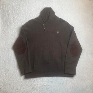 Vintage polo Ralph‎ Lauren men's brown shaul neck sweater button preppy 90s M